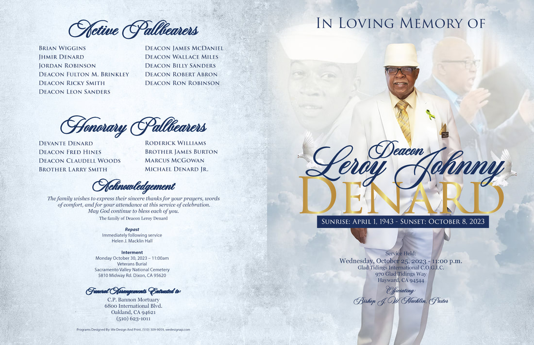 Memorial program designed in loving memory of Leroy Danard