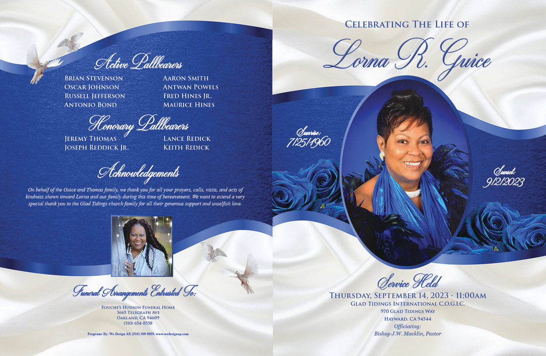 Memorial program designed in loving memory of Lorna R. Guice