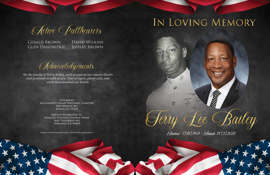 Memorial program designed in loving memory of Terry Bailey